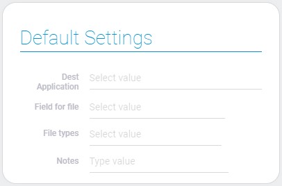 Default settings of create files node