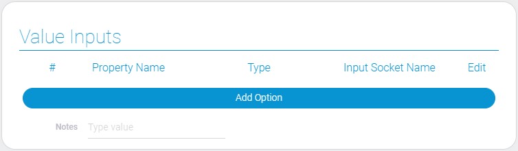 Settings of value input of object constructor