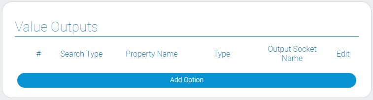 Settings of node value outputs
