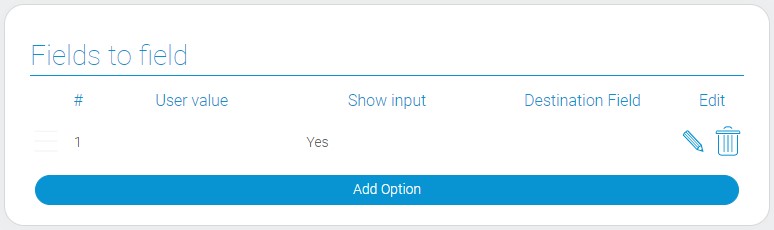 Fields to field of add items element with user value