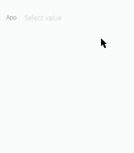 App element with the drop-down list