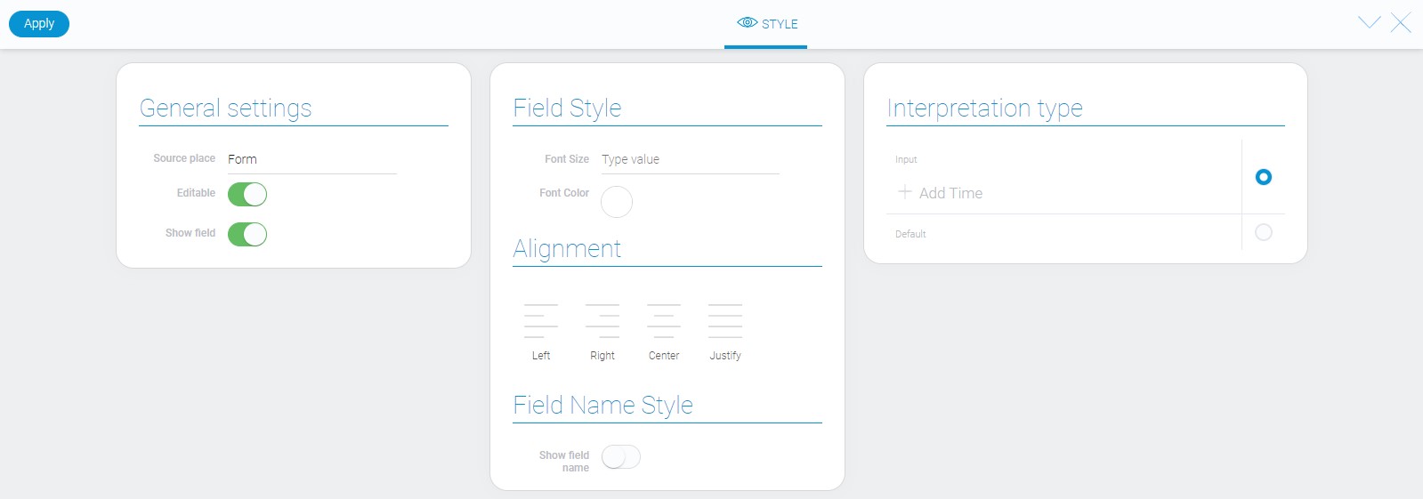 Style of available element