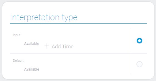 Types of available interpretation