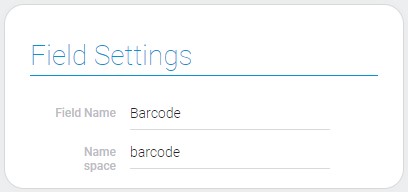 Settings of barcode field