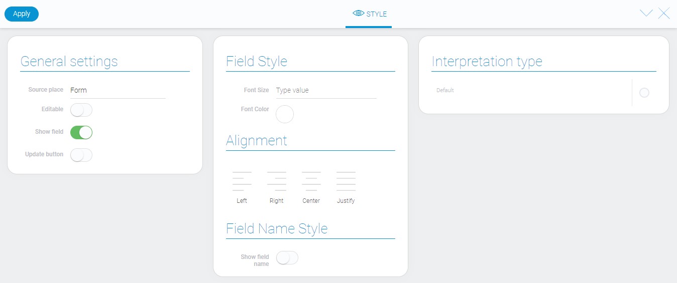Style of calculator element