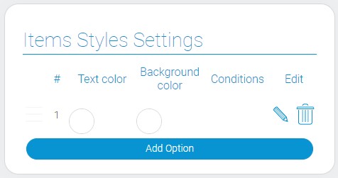 Settings of calendar items styles