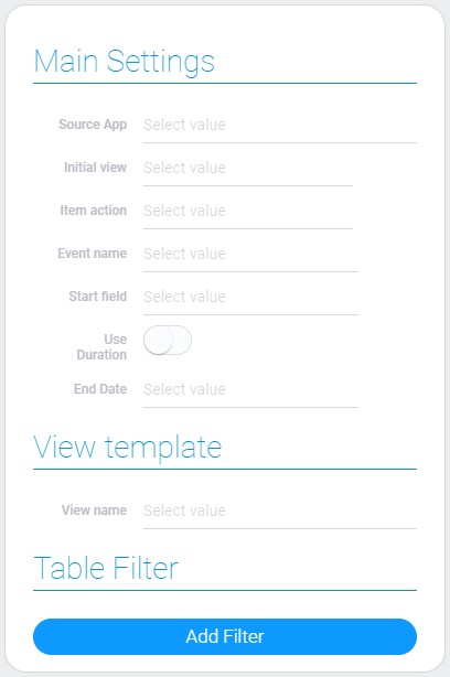 Main settings of the calendar