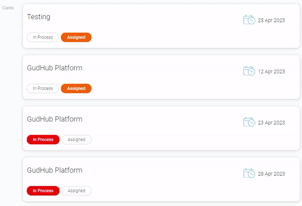 Groupe settings of cards element