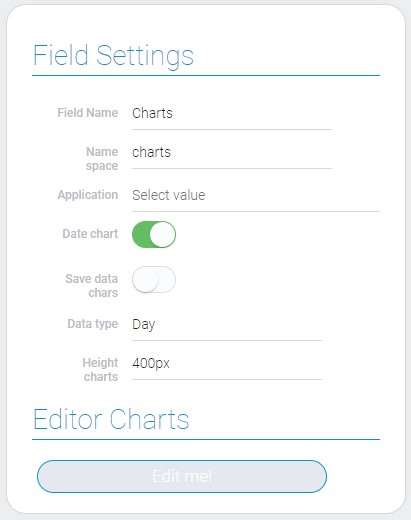 Settings of charts fields