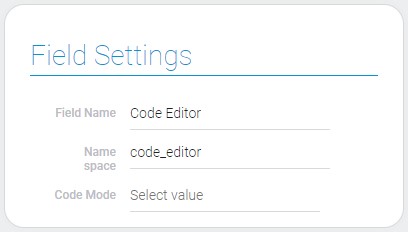Settings of code editor field