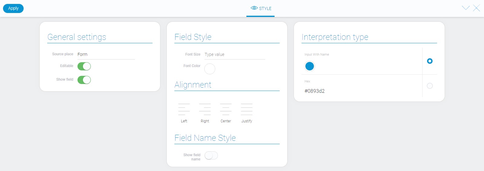 Style of the color element