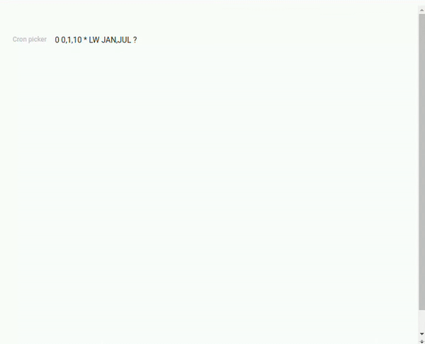 Work of cron picker element