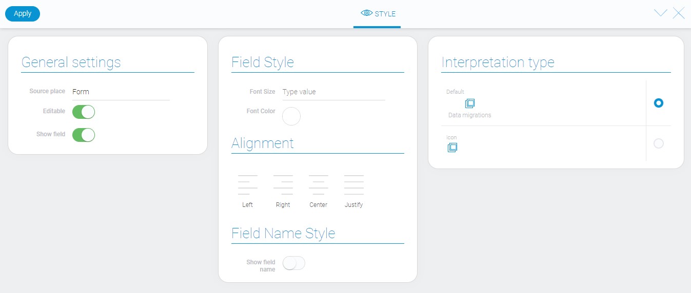 Style of data migrations element