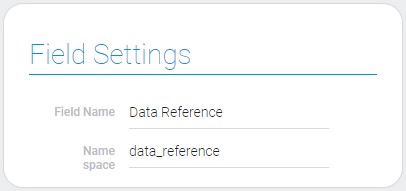 Settings of data reference field