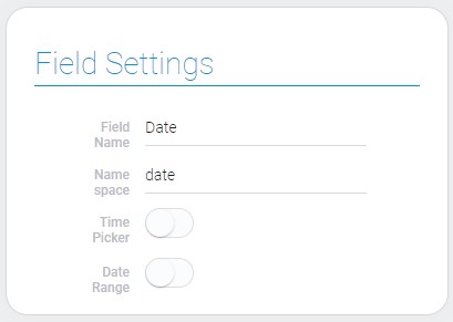 Field settings of the date element