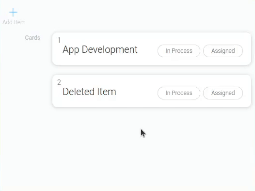 Operation of an item with itself deletion enabled