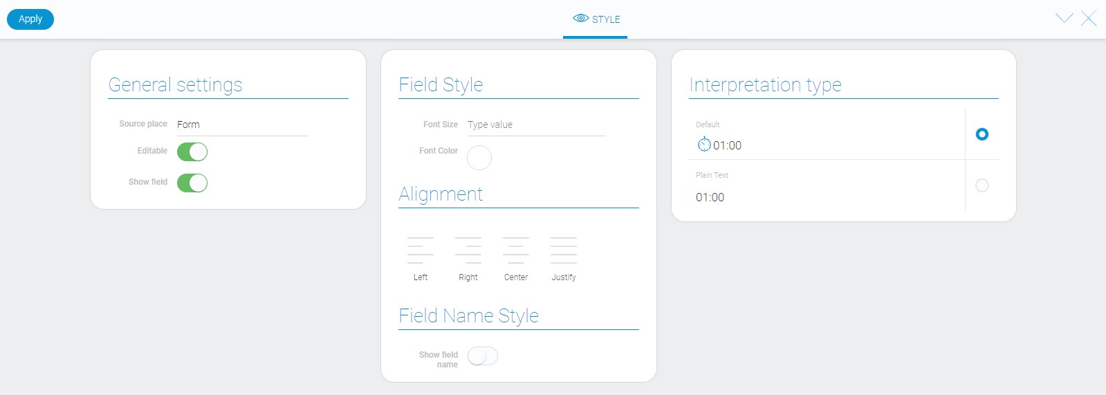 Style of duration element
