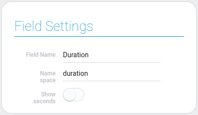 Settings of duration element