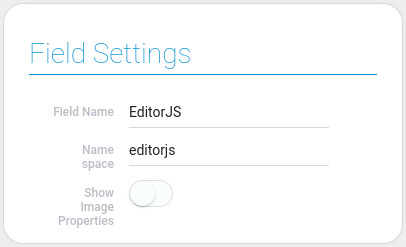 Settings of editor JS field