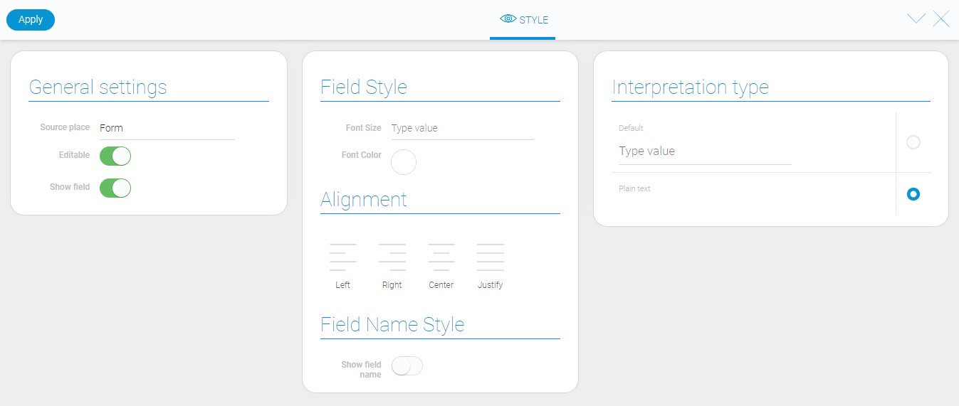 Style of element reference