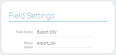 Settings of export CSV element
