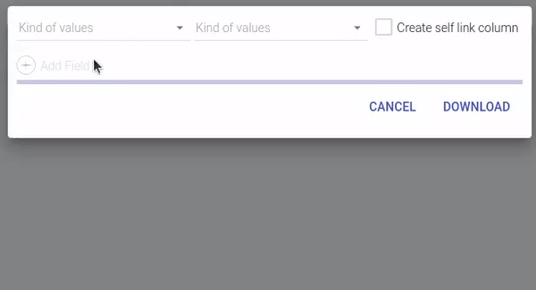Selecting fields for export