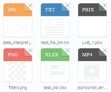 Icons of different files