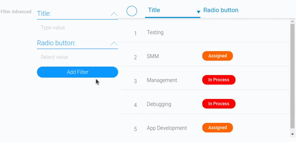 Using the filter advanced