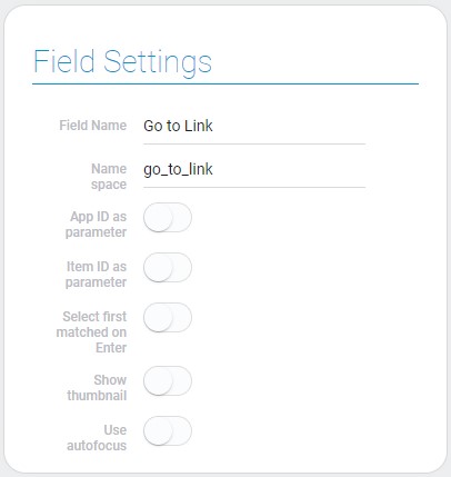 Settings of go to link field