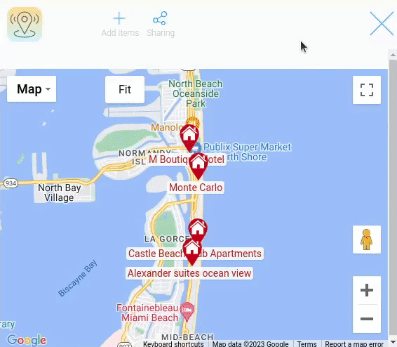 Map navigation functions