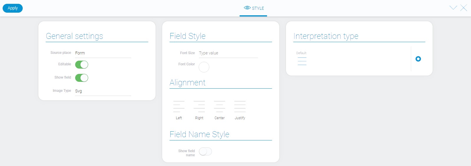 Style of icon element