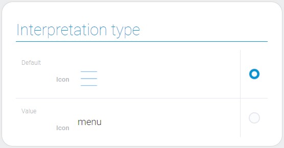 Types of icon interpretation