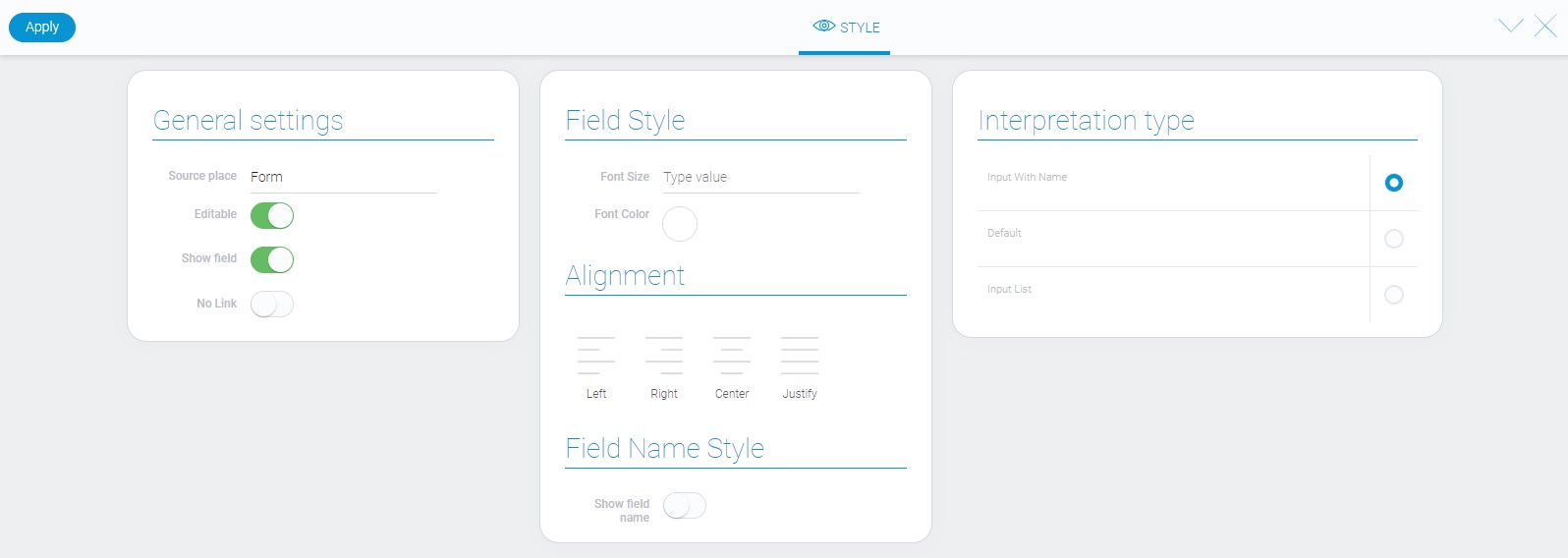 Style of the item reference