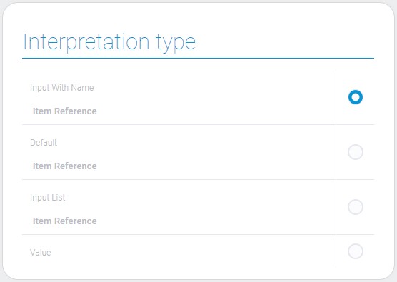 Interpretation types of the item reference