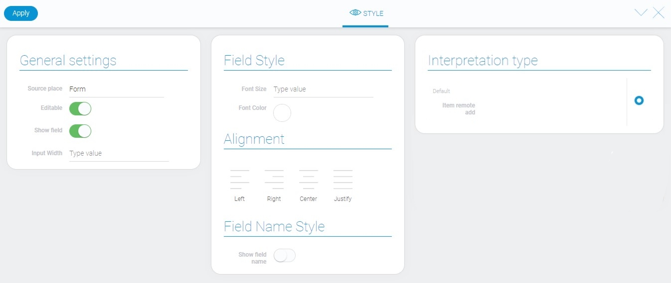 Style of item remote add element