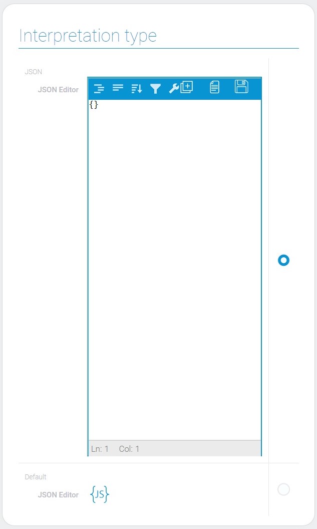 Types of JSON editor interpretation