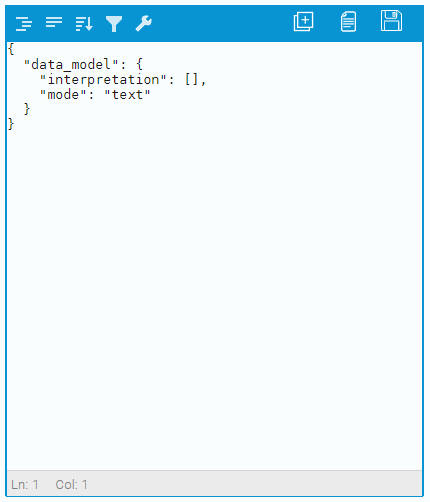Text mode of JSON editor