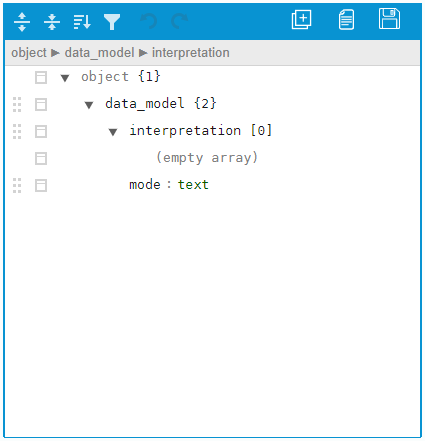 Tree mode of JSON editor