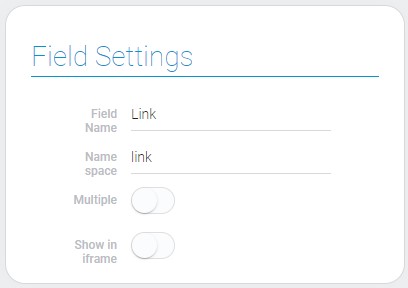 Settings of link field