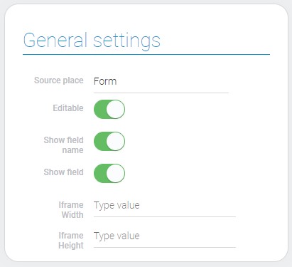 General settings of link element
