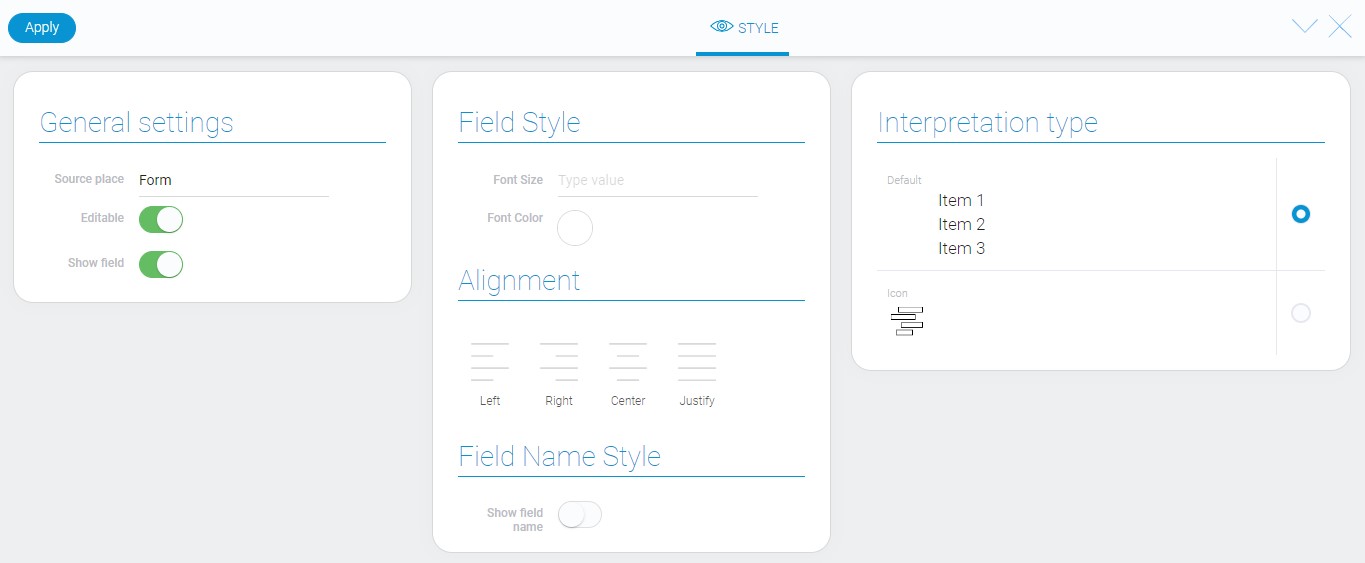 Style settings of nested list element