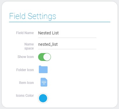 Settings of nested list field