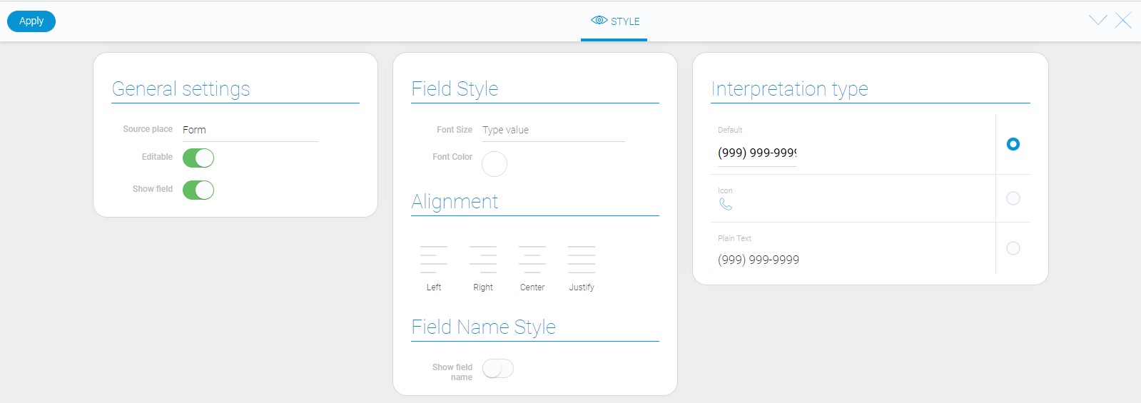Element Style of the phone