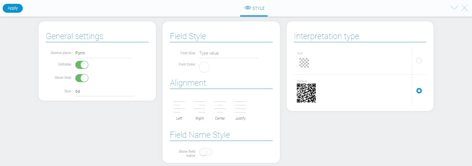 Style of QR code element