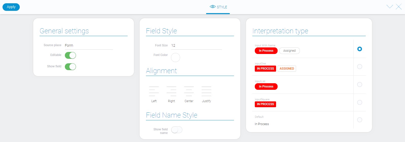 Element style of radio button