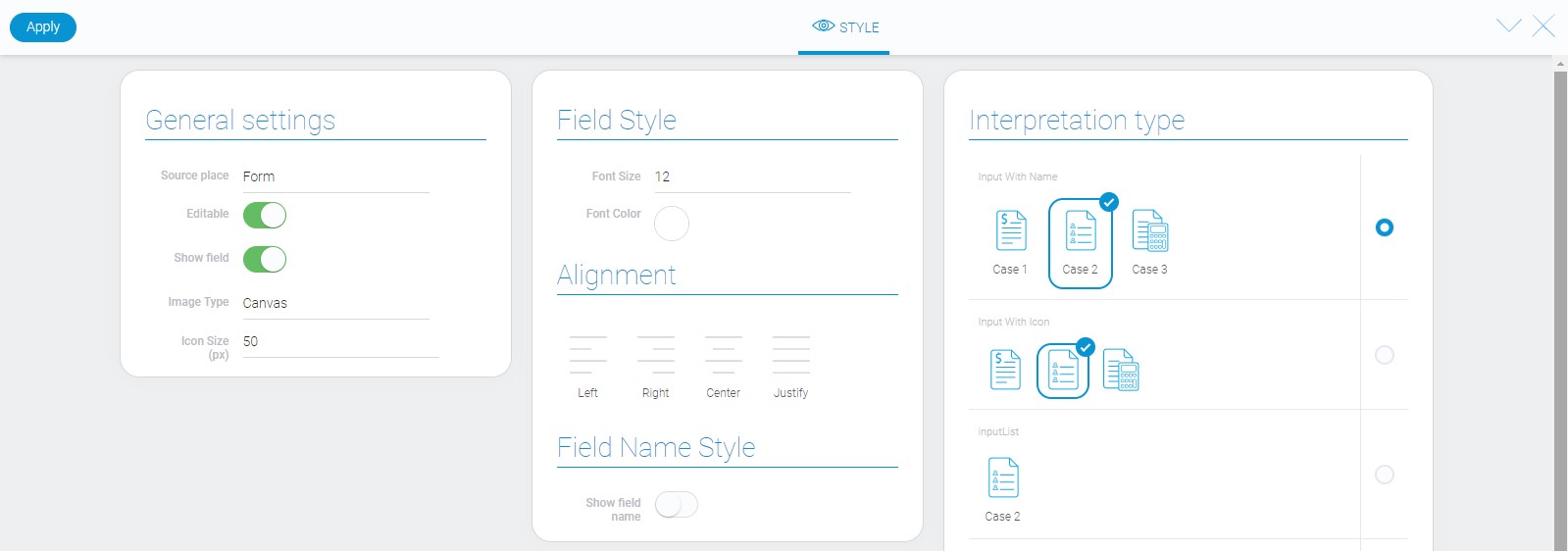 Style of radio icon element