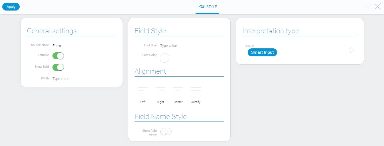 Style of smart input element