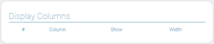 Settings of table columns