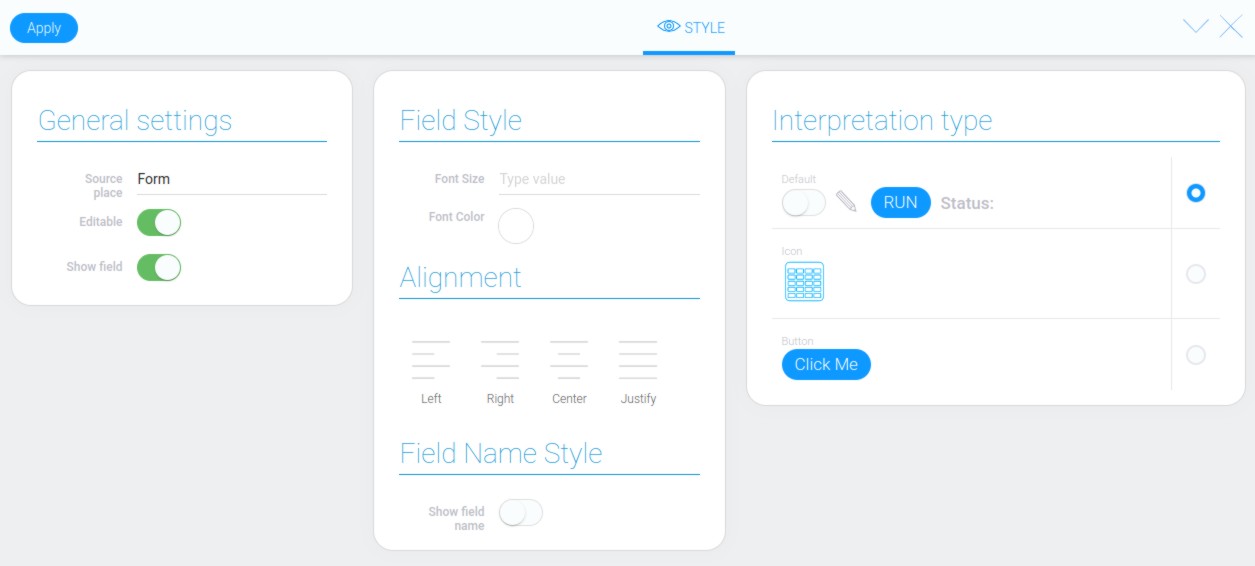 Style of task element