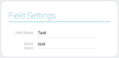 Settings of task field